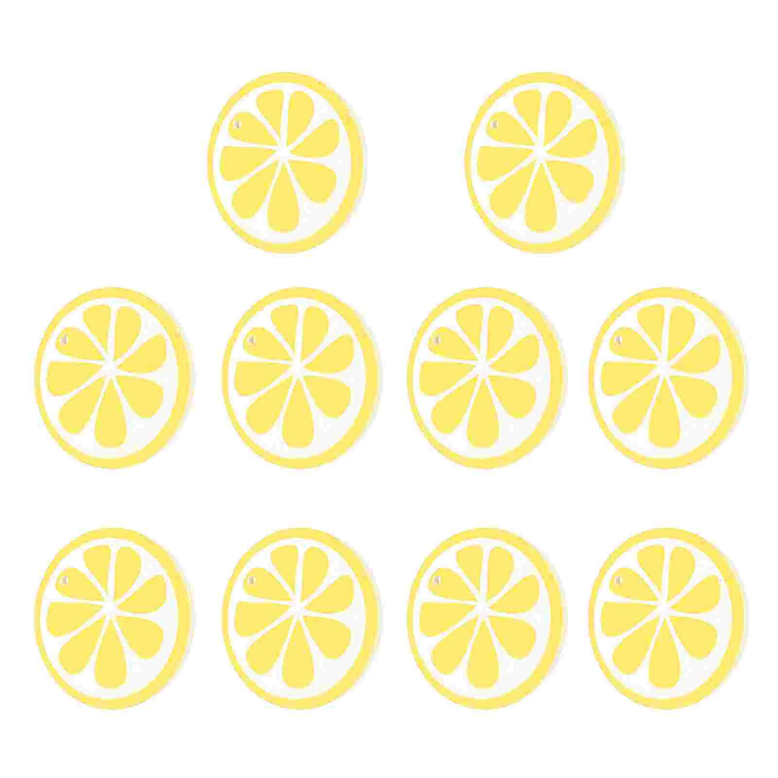 

10 Pcs Lemon Wood Pieces Plaques Round Slices Letter Decor Summer Hanging Fruit Chips Artificial Lemons Crafts Rounds