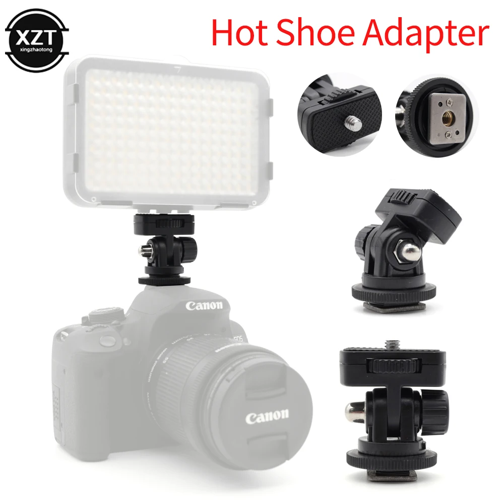 

Profession 1/4" Screw Hot Shoe Mount Adapter Adjustable Angle Pole For DSLR Camera Canon Nikon Flash LED Light Monitor Bracket