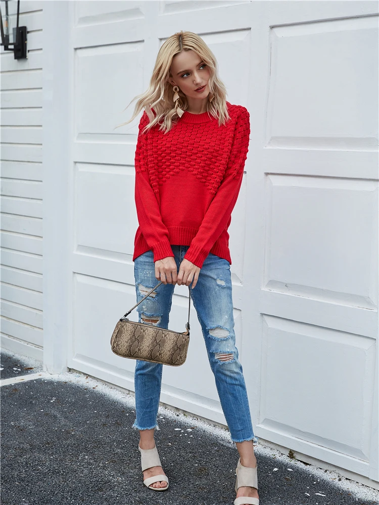 Новое поступление женские свитера осенне-зимние повседневные пуловеры с круглым