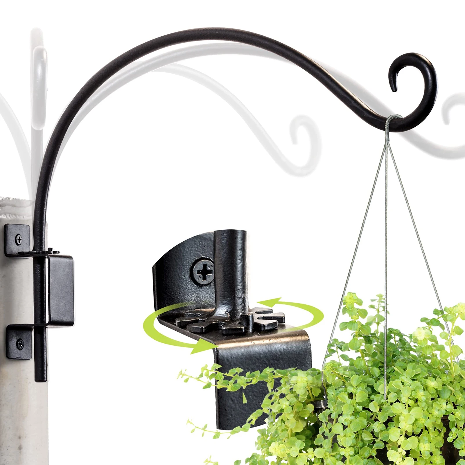 

Swivel Holding Plant Bracket Heavy Duty Plant Hanger Hook Baskets Planter Pots Bird Feeder Lanterns Wind Chimes Outdoor Indoor