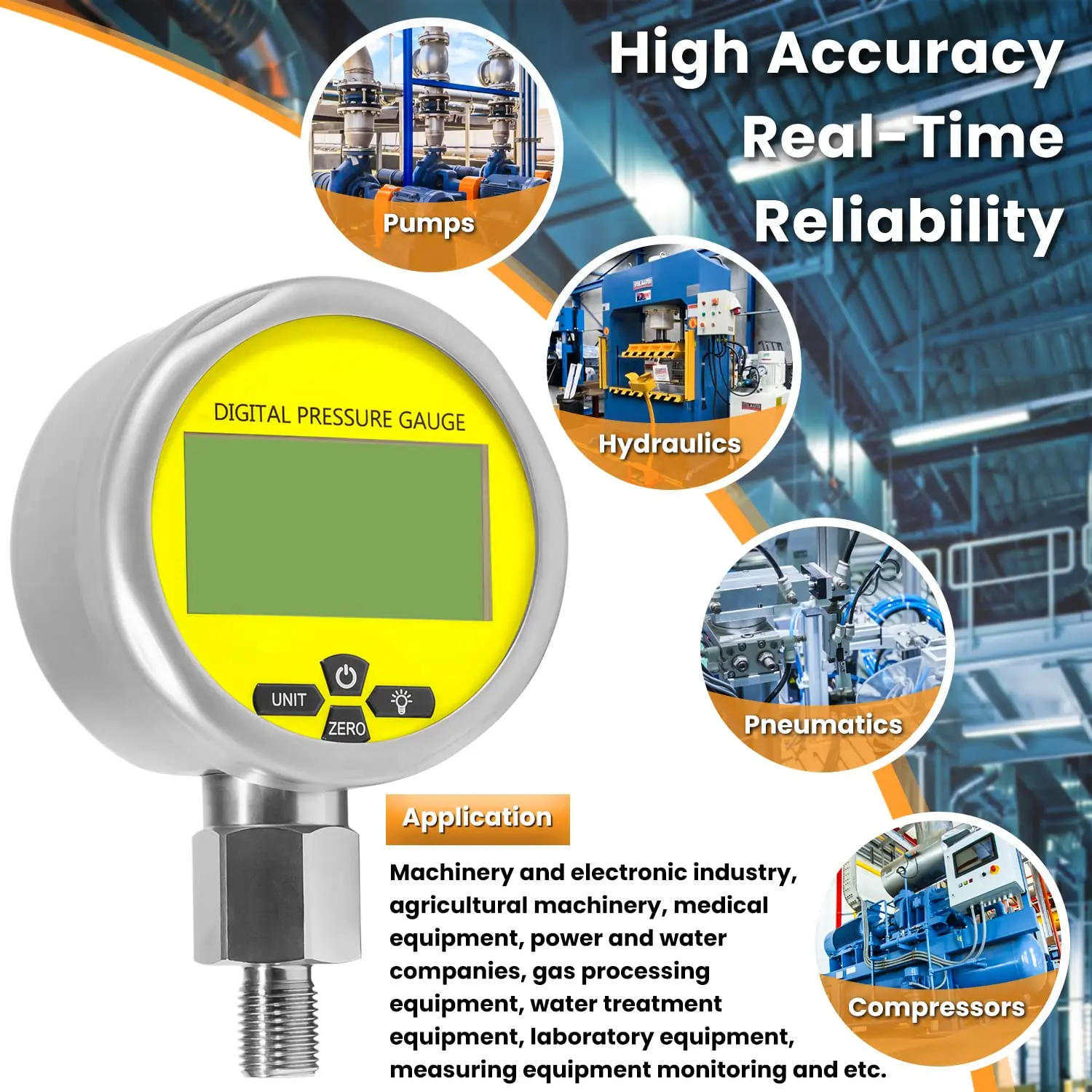 Цифровой гидравлический манометр TM 10000psi стандартный набор для измерения