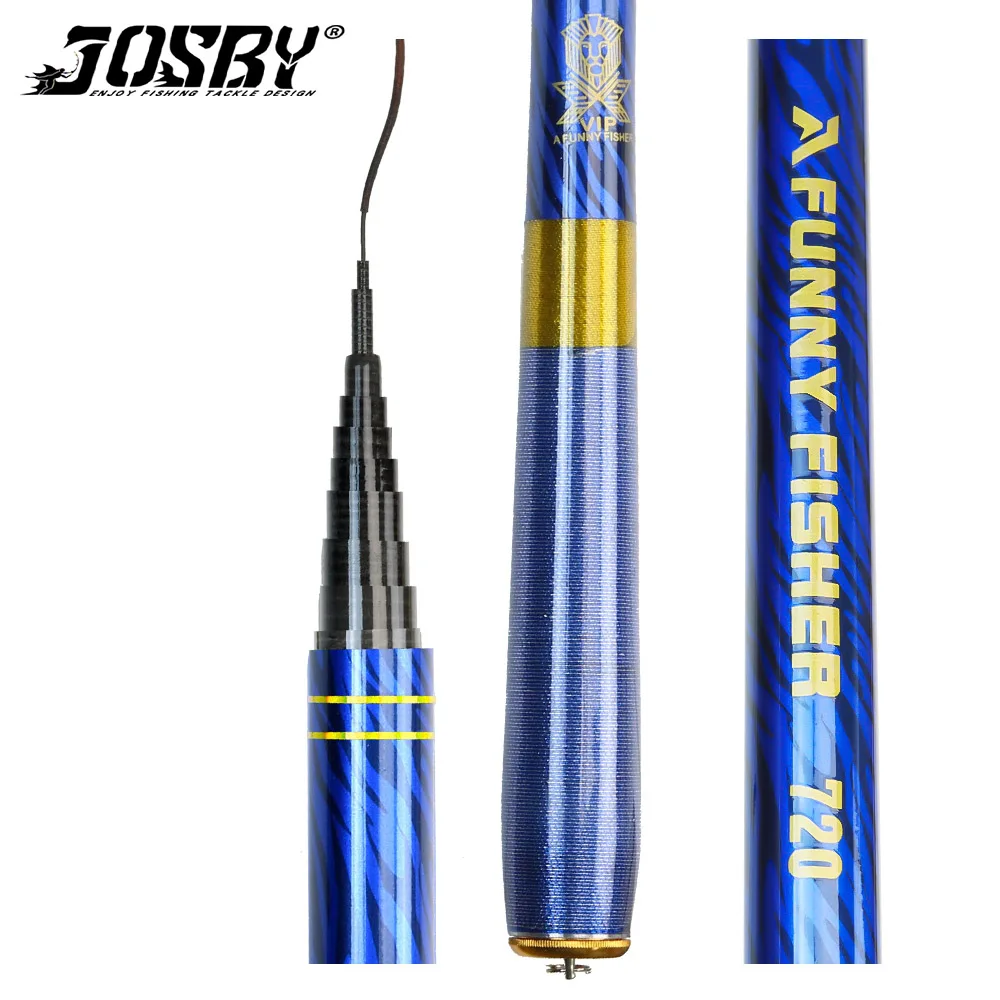 

JOSBY Telescopic Carbon Fiber Stream Fishing Rod Superhard Hand Pole 2.7M 3.6M 4.5M 5.4M 6.3M 7.2M Freshwater Accessories