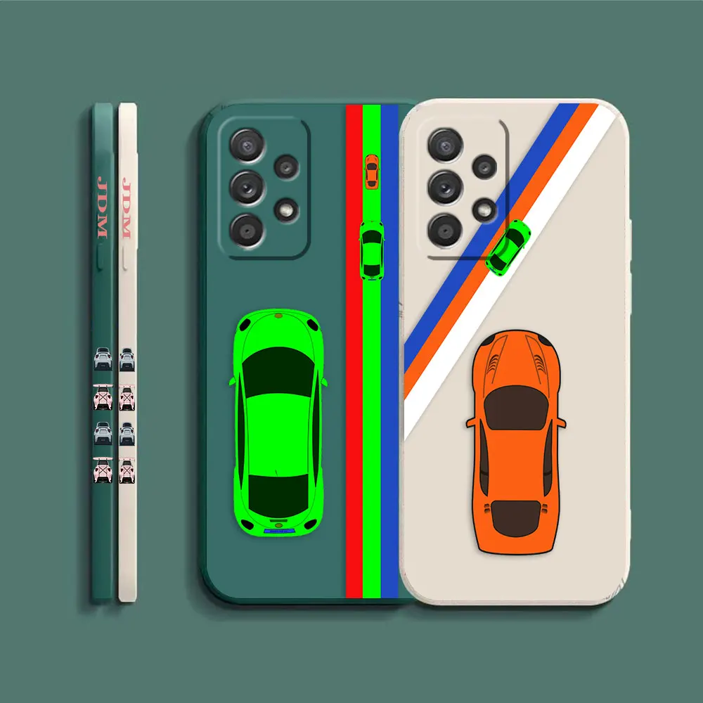 Case For Samsung Galaxy A91 A14 A73 A72 A71 A53 A52 A51 A42 A33 A32 A22 A21S A13 A715F A52S A22S 4G 5G Case Cartoon Sports Car