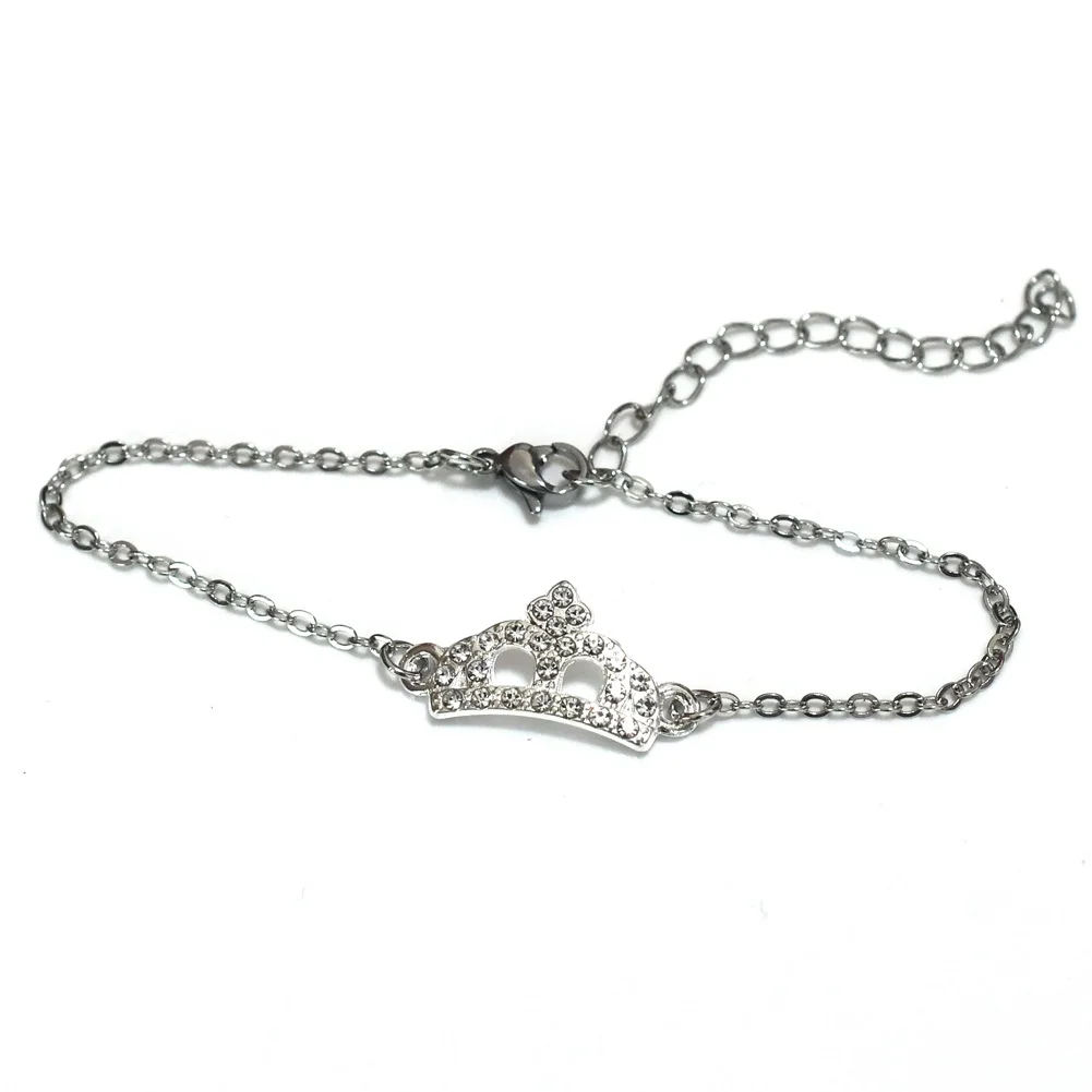 

Fashion Women Silver Crown Bracelet Ladies Thin Bracelet