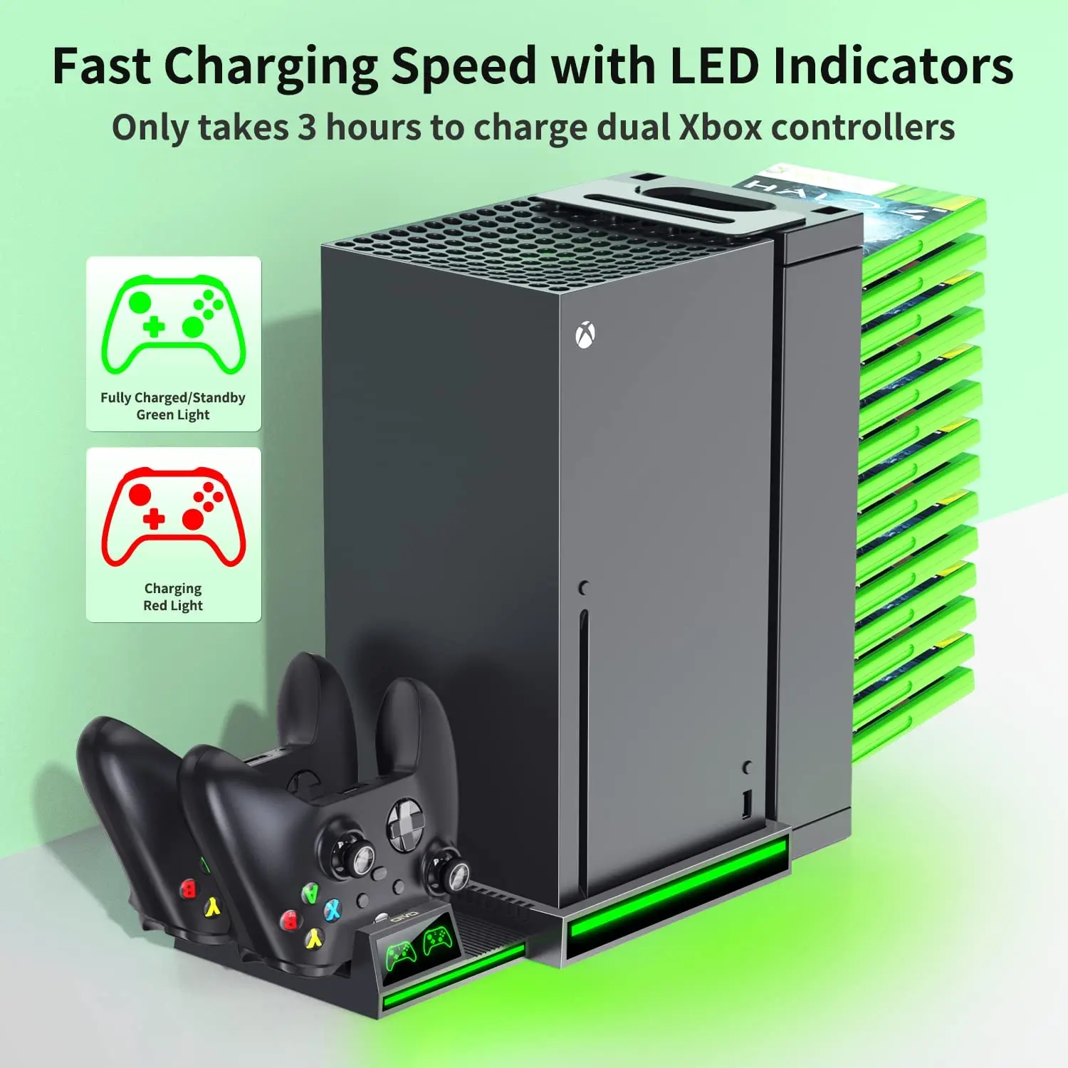 game console cooling base for xbox series x vertical stand gamepad charging dock games disc storage bracket for xsx accessories free global shipping