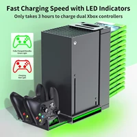 Game Console Cooling Base For Xbox Series Vertical Stand Gamepad Charging Dock Games Disc Storage Bracket For XSX Accessories