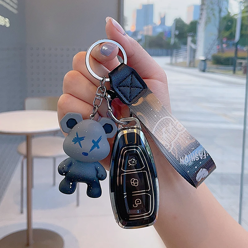 

Модный чехол из ТПУ для Ford Focus 3 4 Fiesta Fusion Kuga Ecosport Mondeo MK3 MK4, чехол для автомобильного ключа, авто ICAR, держатель для ключей, аксессуары