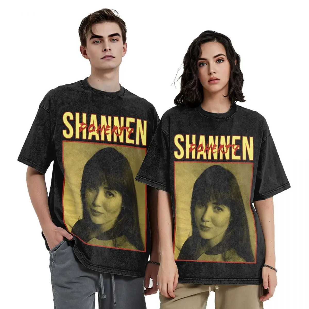 Футболки Shannen Doherty в стиле хип-хоп Промытые футболки из 100% хлопка новинка для