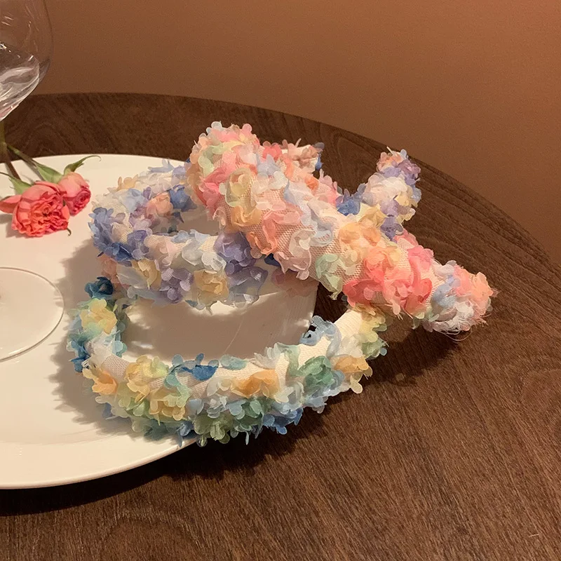 

Temperament Small Floral Handmade Hair Hoop For Women Headbands Fashion Elastic Hairband Hair Accessoires Headdress