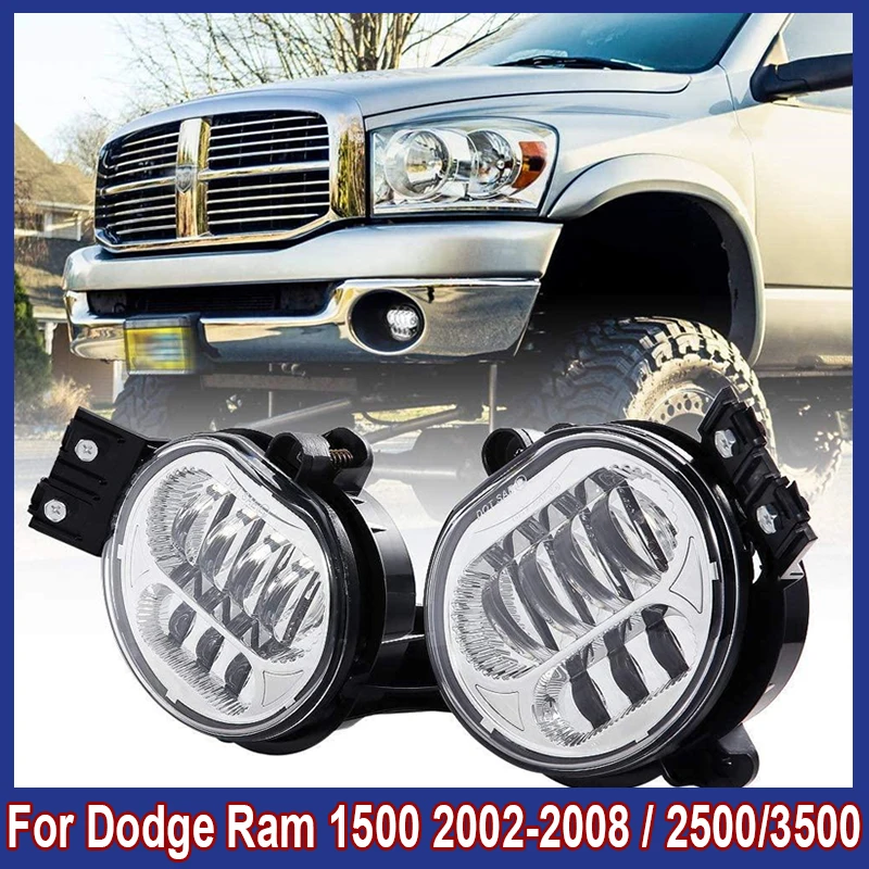 7.1'' Round LED Fog Light For Dodge Ram 1500/2500/3500 2002-2009 /Durango 2004-2006 Fog Lamps Assembly Waterproof Car LED Lights