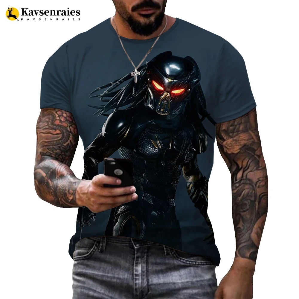 Футболка мужская/женская с 3D-принтом хищника из фильма Хищник