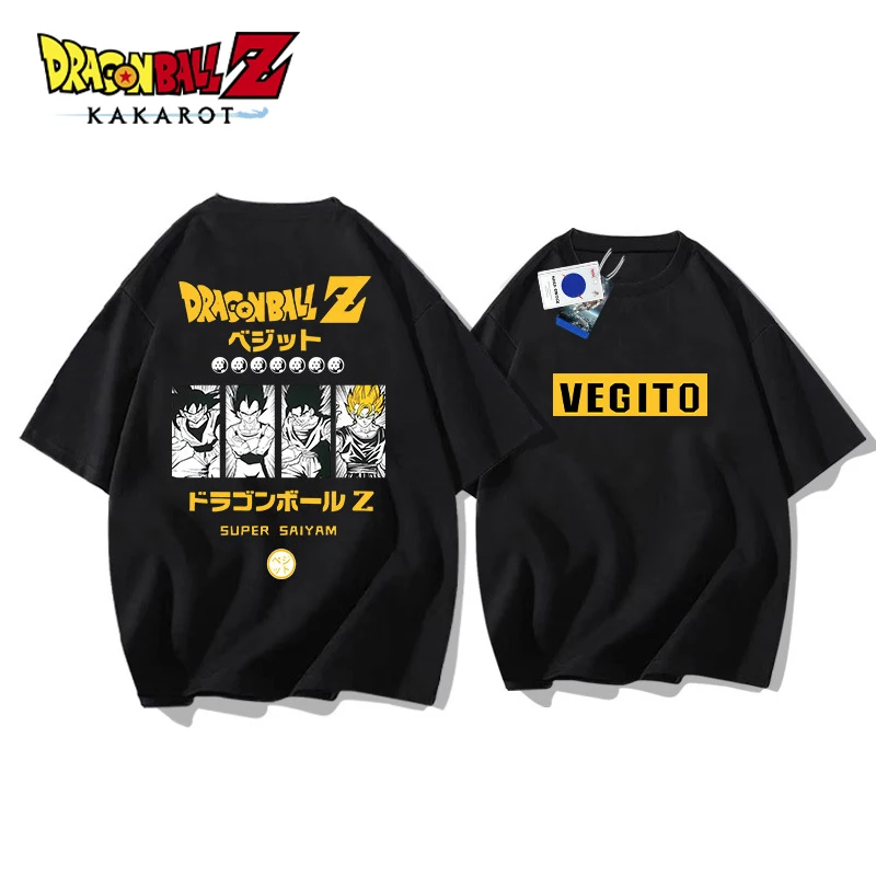 

Anime Dragon Ball Goku Vegeta Vegito Fashion Summer T Shirt Unisex Graphic Print Shirt Short Sleeves T Shirt Top