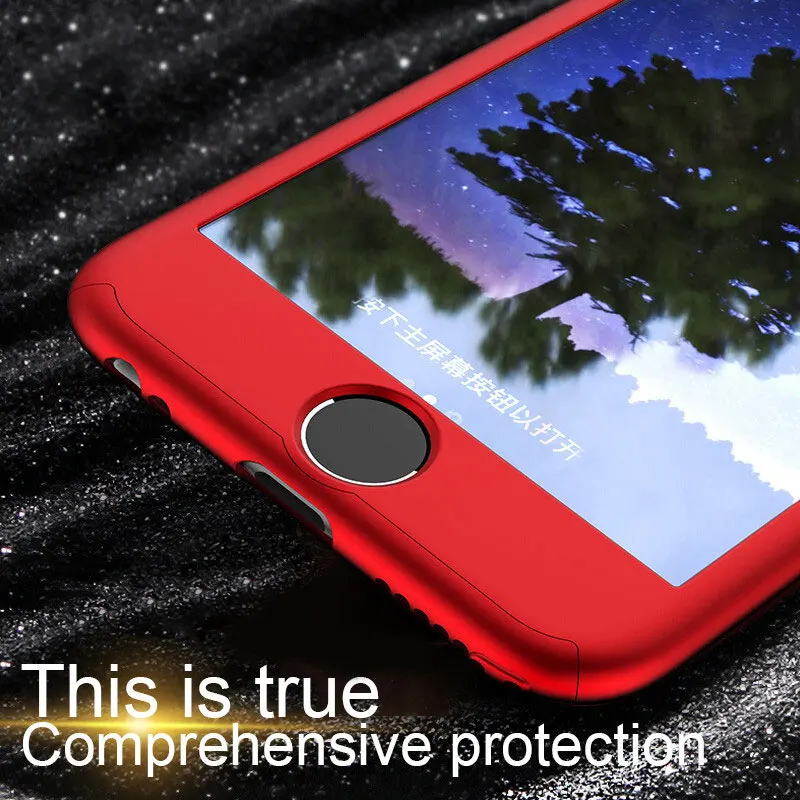 360 Full Cover Phone Case For iPhone 7 8 Plus Protective Cover For iPhone 6 6s 12 11 Pro Max XS MAX XR 5 5s SE Case With Glass