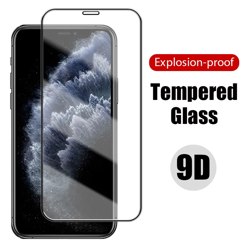 

Защитное стекло 9D для iPhone 11 12 Pro XR Max X XS Mini 6 6S 7 8 Plus iPhone SE 2020