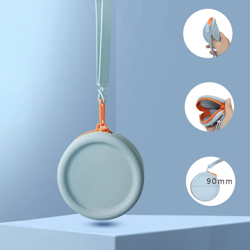 

Cute Round Silicone Coin Purse Mini Wallet Coin Bag Solid Color Women Girls Key Bag Mini Headset Bag Purse Pouch Kid Gift