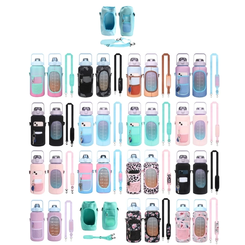 

Water Bottle Cover with Shoulder Strap Mugs Holder Tumblers Cup Bottle Carriers Bag Sports Water Bottle Sleeve Pouchs