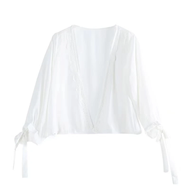 French sle Lace Shawl Lace-up Chiffon Women Thin Summer Matching Sling Skirts Outdoor Sun Protection Cardigan Out... |