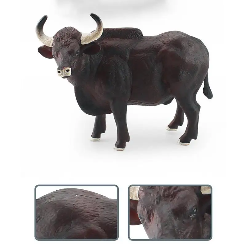 Simulation Cute Farm Animals Ankola Watusi Cow Gower Cattle River Buffalo Model Action Figures Early Educational Cognitive Toy images - 6