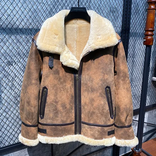 

Thickened Man Winter Jacket 2023 Natural Sheepskin Fur Coat Men Casual Short Jackets Genuine Leather Coats Jaquetas LM338