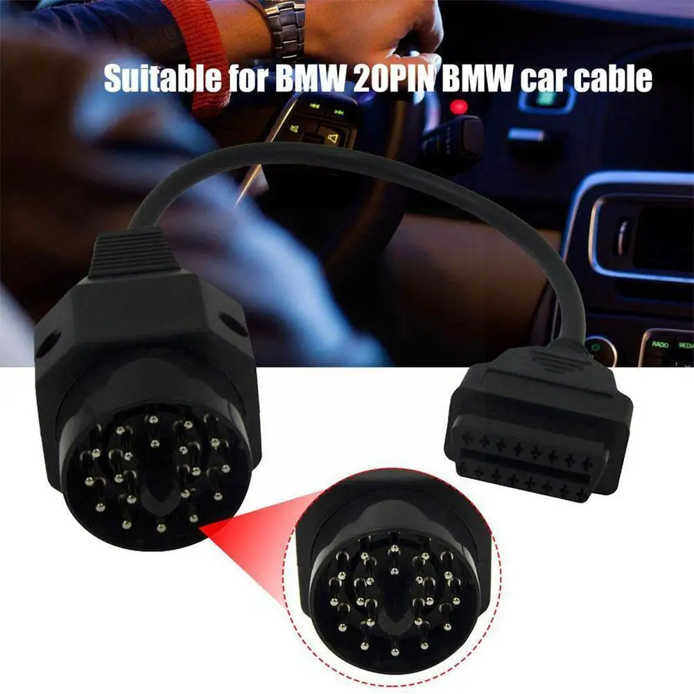 

1Pc OBD2 For BMW 20pin To16 Pin Connector For BMW 20pin Cable Car Diagnostic Car OBD Extension Cable G7A8
