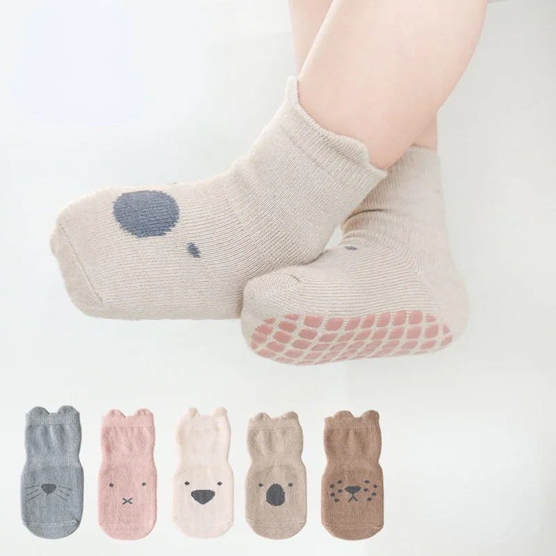 

Spring Baby Socks Children Floor Socks Combed Cotton Baby Non-Slip Toddler Socks Newborn Cartoon Cotton Socks