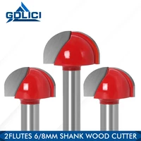 gdlici 6mm 8mm shank double edging router bits wood cutter cnc tools cove box bit carbide woodworking endmill milling cutters