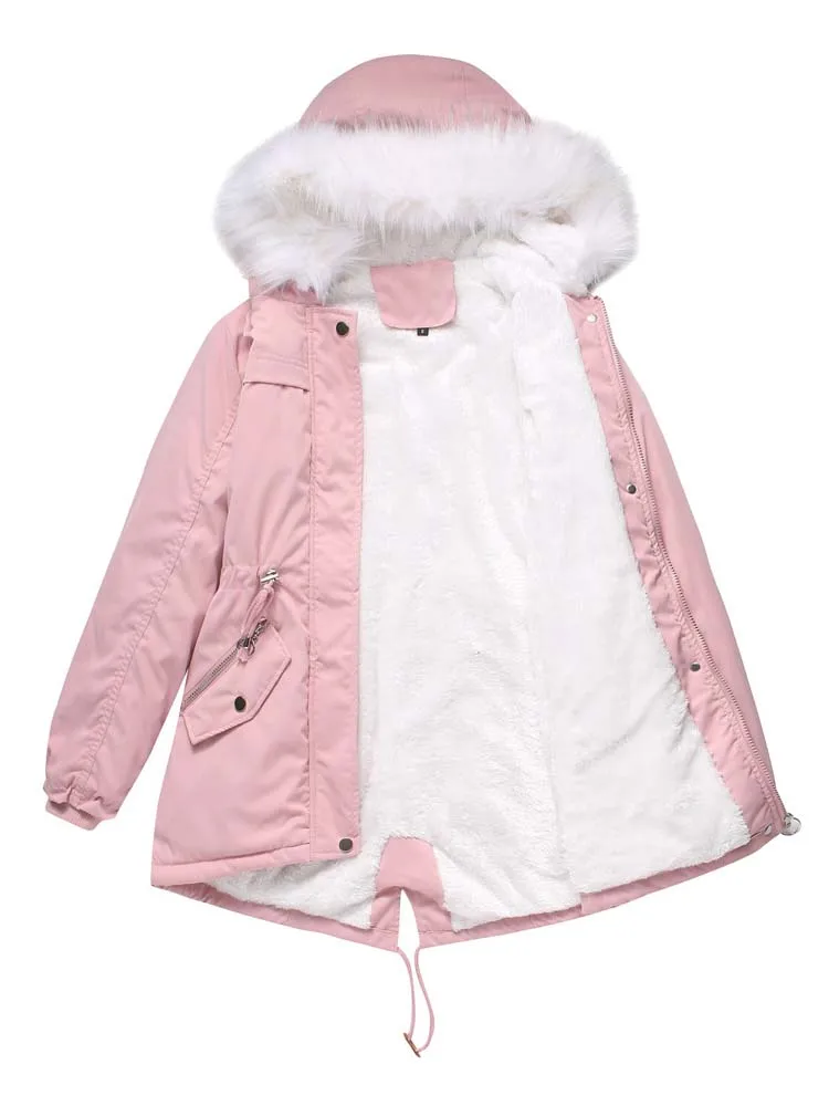 2022 New Winter Women Oversized Parkas Coat Fashion Solid Thick Warm Hooded Cotton Padded Overcoat Casual Loose Outwear Jackets
