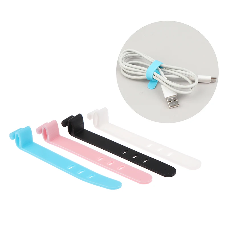 

5 шт., силиконовые многоразовые кабельные стяжки для наушников