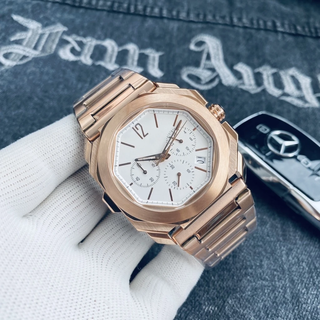 

Fashion Watches for Mens Original Brand Luxury Designer Quartz Chronograph Watch Rose Gold Automatic Day AAA Clock Free Shipping
