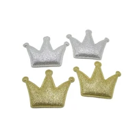 65cm 6pcslot glitter crown padded appliqued for diy handmade kawaii children hair clip accessories hat shoes