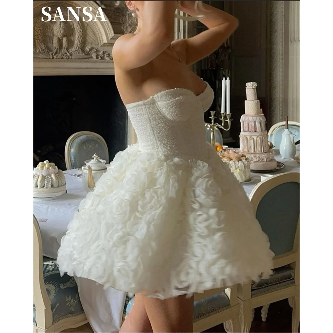 Женское свадебное мини-платье Sansa блестящее платье с цветочным 3D рисунком