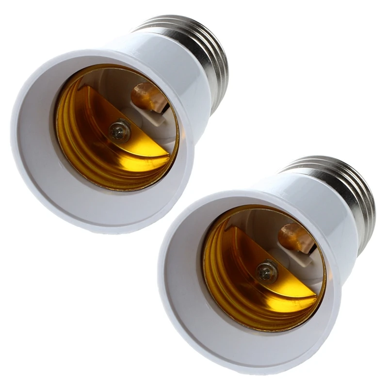 

3X E27 To E27 Bulb Holder Silver Tone White Adapter Extender