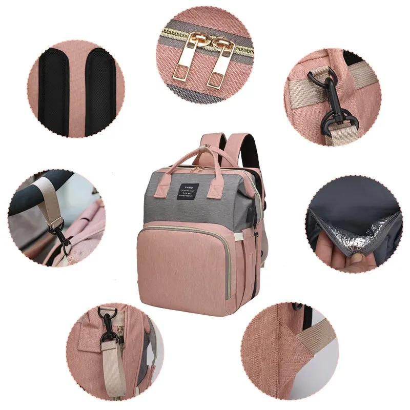 Diaper Bag Backpack, Tntants 6 in 1 Large Diaper Baby Bag with Changing Station for Boys Girl, Waterproof Baby Diaper Bags for T