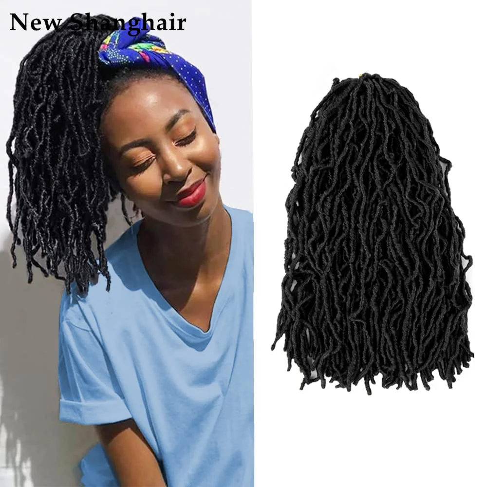 

18/24 Inch Nu Faux Locs Crochet Braids Hair Pre-looped Goddess Locs Curly Wavy Twist Braiding Hair 21 Strands/Pack NS25