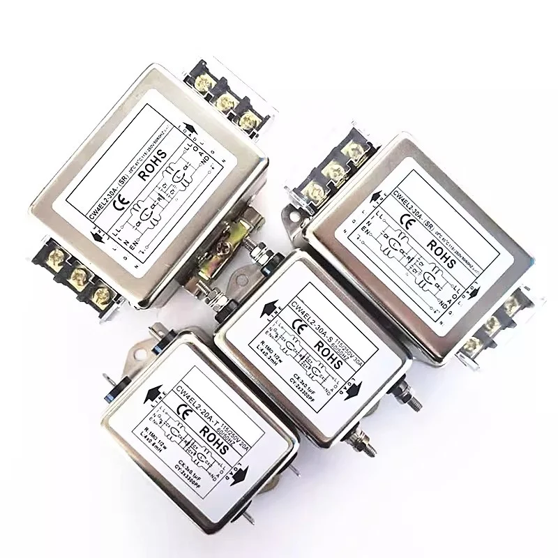 Фото Фильтр помехоустойчивый EMI AC 220В CW4EL2, однофазный, для монтажа на DIN-рейку, с винтовым интерфейсом CW4EL2-15/6/10/20/30A-T/S/SR №1