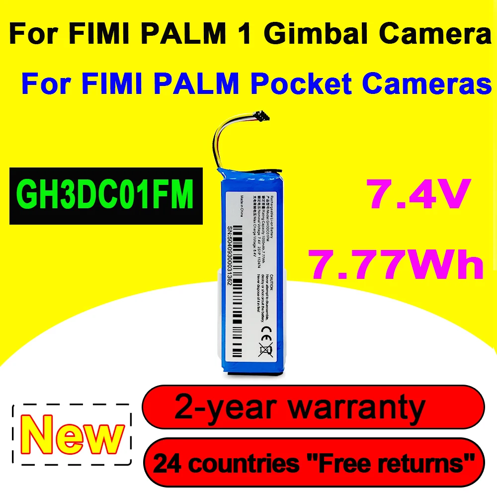 

New GH3DC01FM High Quality Battery For FIMI PALM 1 Gimbal Camera For FIMI PALM Pocket cameras 7.4V 7.77WH 1050MAH Free Shipping