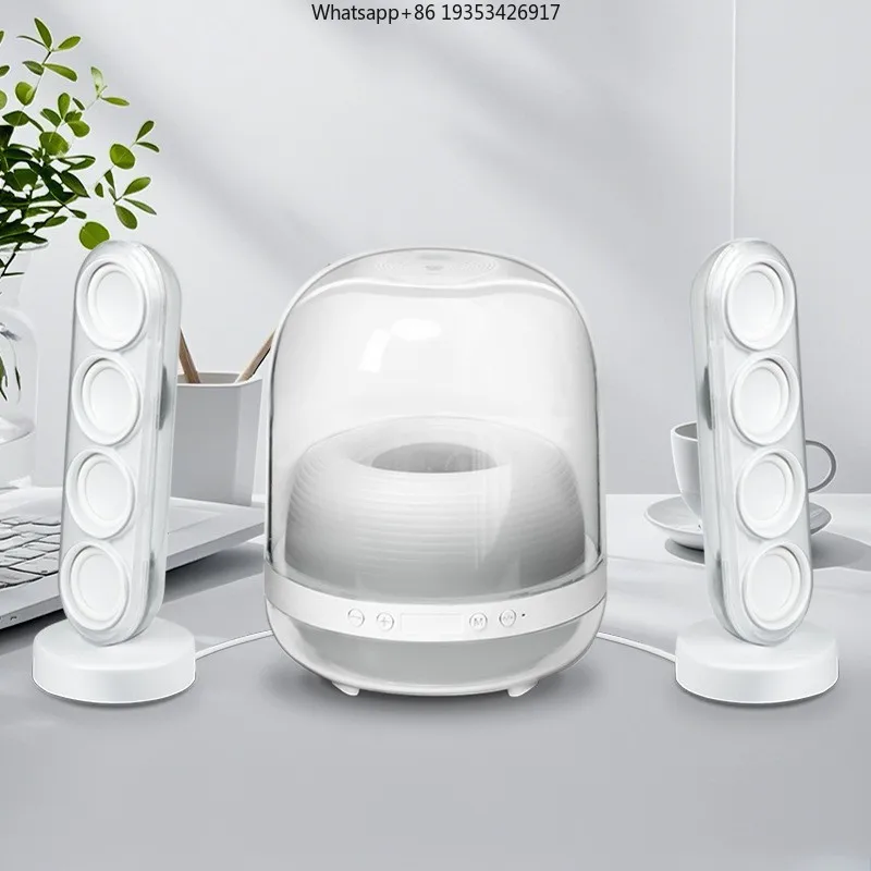 Фото Новая беспроводная умная колонка Huaqiangbei Crystal 4 Glazed с Bluetooth, подходит для сабвуфера, настольная аудиосистема 2.1 №1