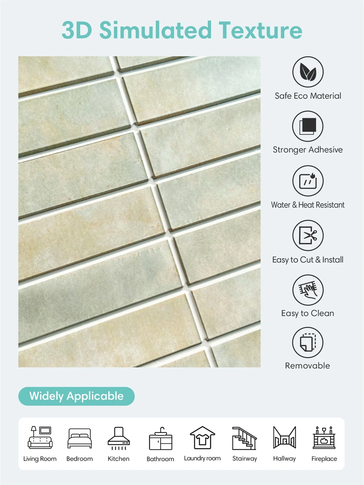 10 шт. самоклеящиеся настенные 3D-Наклейки для плитки