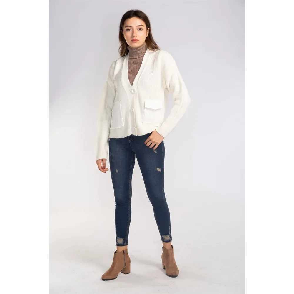 

Кардиган с карманами и пуговицами Dorlie, бежевого цвета