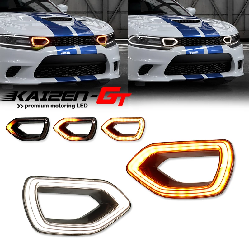 

Switchback светодиодный передний гриль DRL указатели поворота для 15-21 Dodge Charger SRT/Scat Pack & 17-21 Dodge Charger Daytona, SXT & R/T