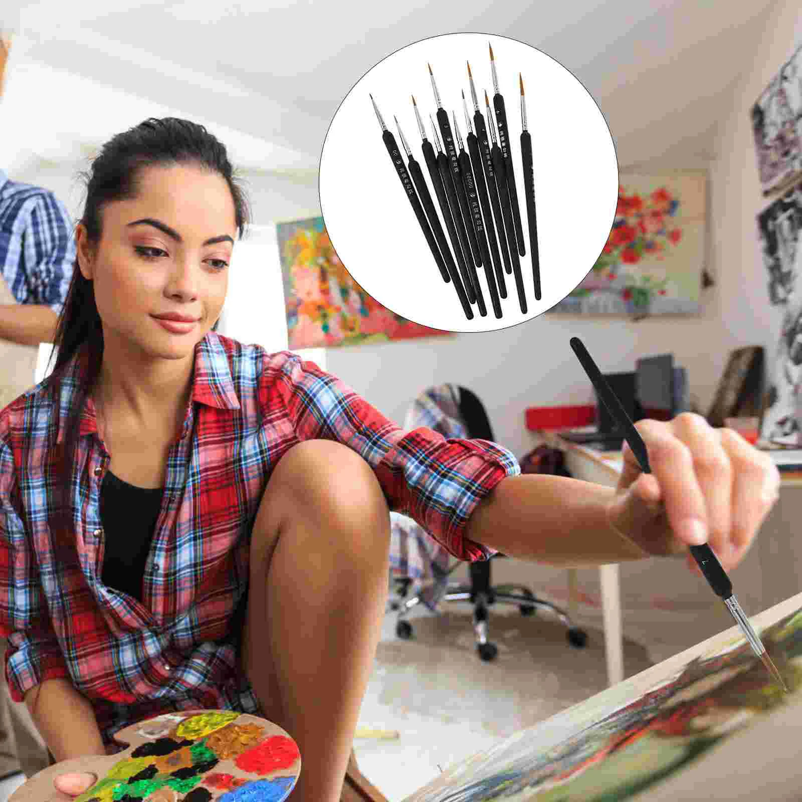 

11Pcs Detail Paint Brushes Arts Marker Office School Supplies Line Drawing Pens