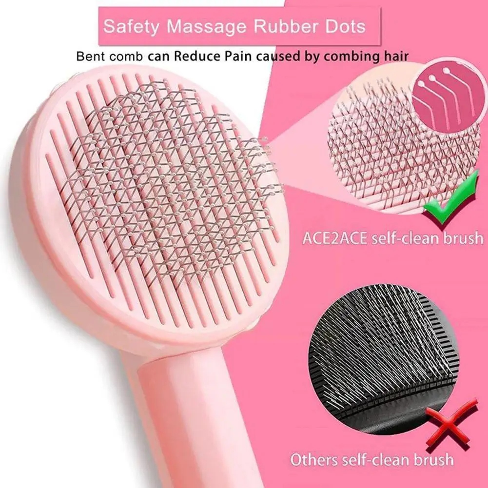 

Pet Cat Brush Self Cleaning Slicker Brush for Cats Dogs Hair Removes Pet Hair Removal Comb Pets Grooming Tool Cat Accessori T0K5