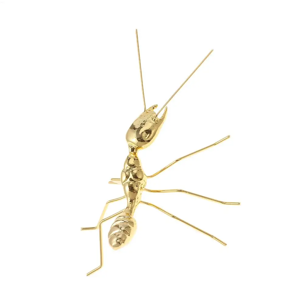 Твердый металлический орнамент сплав Золотая фигурка муравья домашний декор 9 см