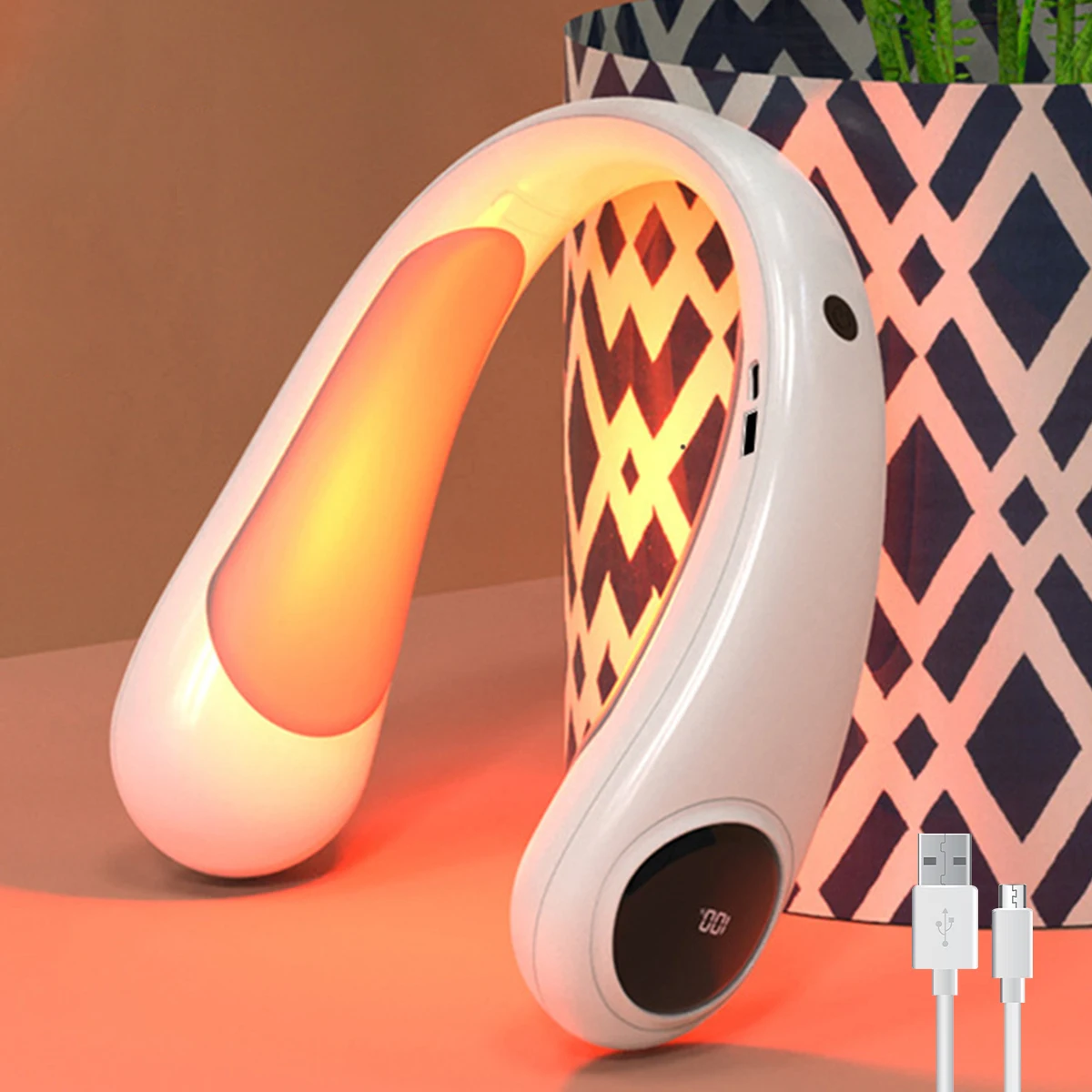 

Rechargeable Neck Warmer With LED Screen Four Gear Adjustable Temperature Electric Neck Heater Fast Heating USB Heated Scarf