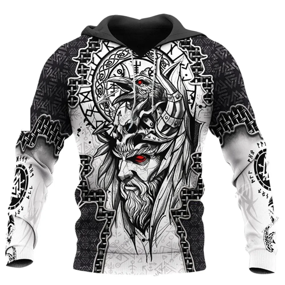 

2023 New Hooded Sweatshirt Men's Hoodie 3D Printed Pullover Oversized Mens Clothing Tops Male Spring Fall Loose Vintage Clothes