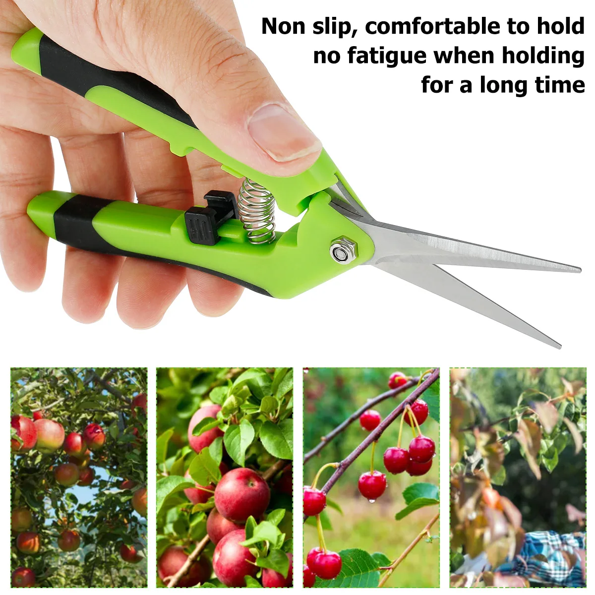 

2Pcs Garden Pruning Shears Stainless Steel Pruning Scissors with Lock Non-slip Garden tools for Fruit Picking Flowers Trimming