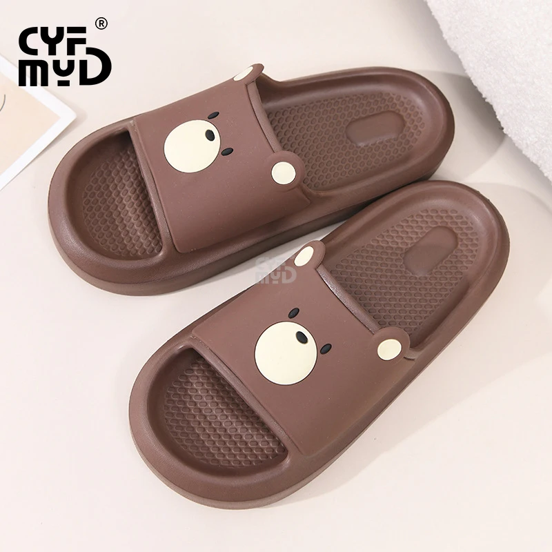 Women's Home Slippers Flat Cartoon Cute Bear Slides Indoor 2023 Summer Shoes for Woman Comfortable Non-slip EVA Slipper Bathroom