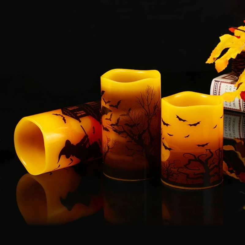 

Flameless Flickering Warm White Electric Candles Online Popular Night Lights Candles for Halloween Table Lighting