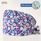 Больничные медицинские медсестры, стоматологические клиники, хлопковые рабочие шапочки, хирургические шапочки, печатные аксессуары для кормления, стоматологический косметолог с кнопкой