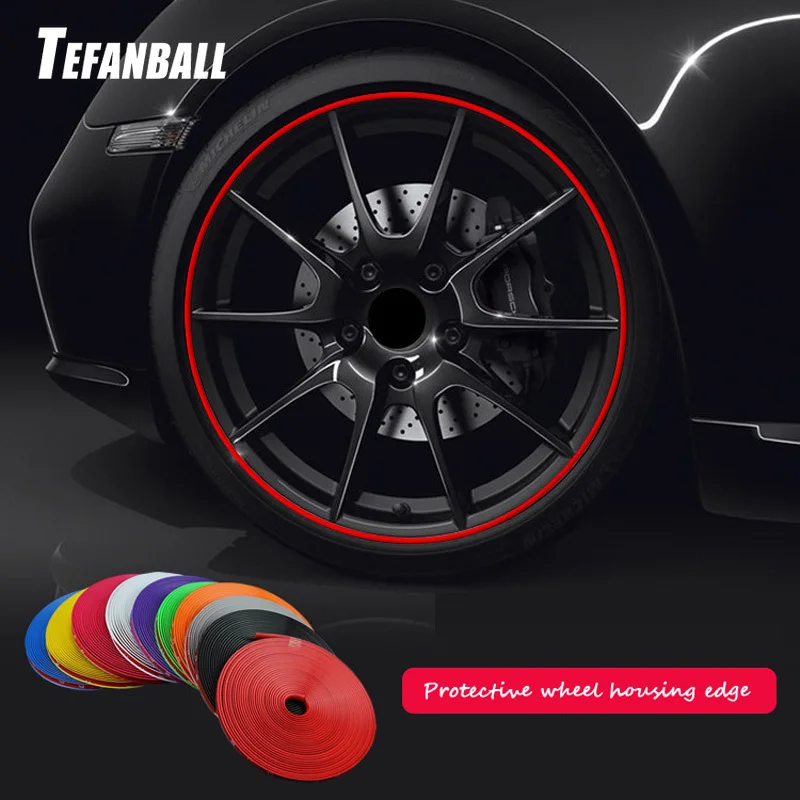 

8M / Roll Car Vehicle Color Wheel Rims Protectors New Styling Protect Stickers for Universal Use Easy Installation